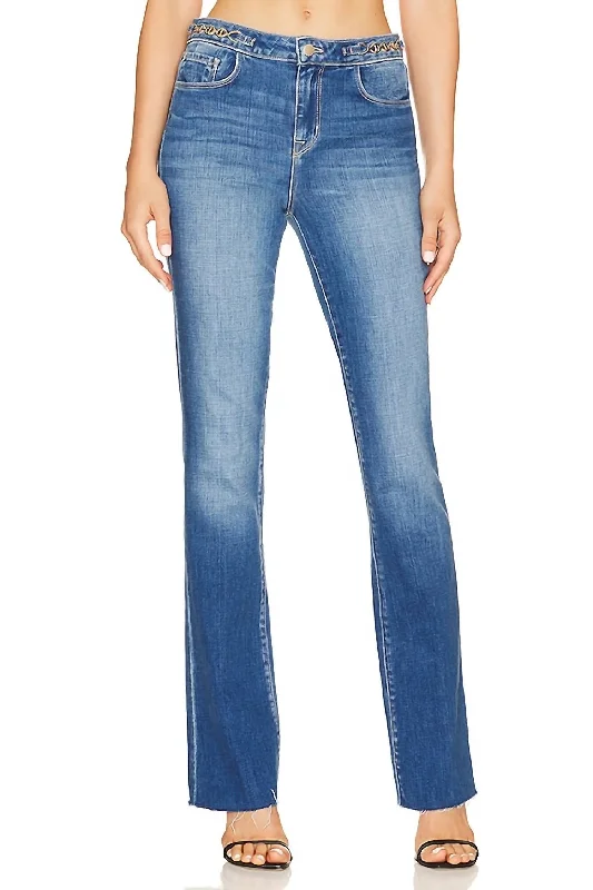 Ruth High Rise Straight Gold Chain Jean In Century