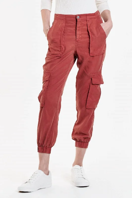 Sandi Tencel Cargo Pant In Potter's Clay