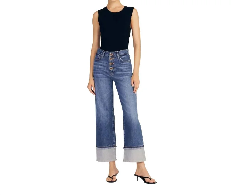 Simona Cuffed Straight Leg Jean In Soho