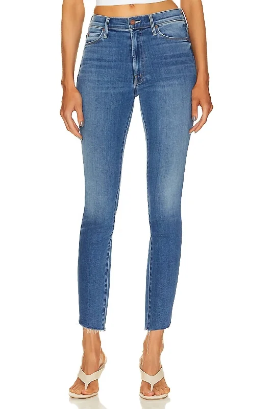 Stunner Zip Ankle Step Fray Jean In Happy Pill