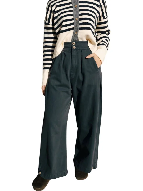 Wide Leg Pants In Charcoal