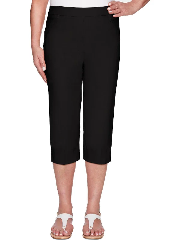 Womens Solid Stretch Carpi Pants