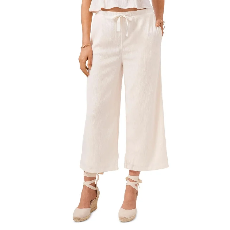 Womens Wide Leg Crop Trouser Pants